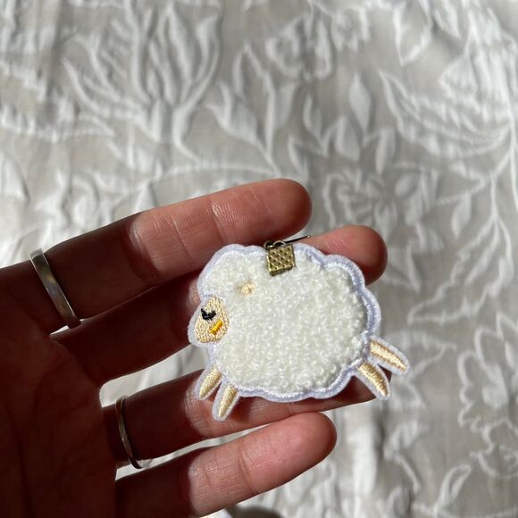 Upcycled Adorable Sheep Fish Hook Lightweight Dangle‎ Earrings Kawaii Cute - Picture 7 of 7